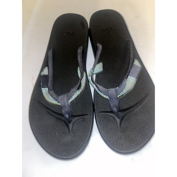 Teva Azure 2 Blue Chevron Flip Flop Thong Sandals (1015128) Women's 8 - Picture 1 of 10